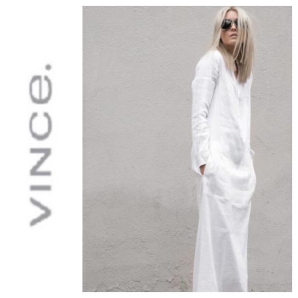 white linen caftan